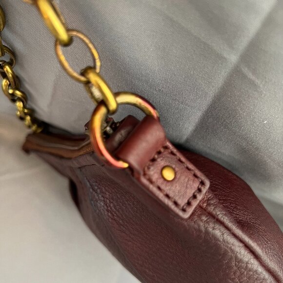 Fossil Tan Brown‎ Leather Mini Chain Shoulder - Picture 9 of 11